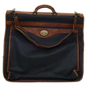 Burberry Garment Cover Navy Leather Travel Bag